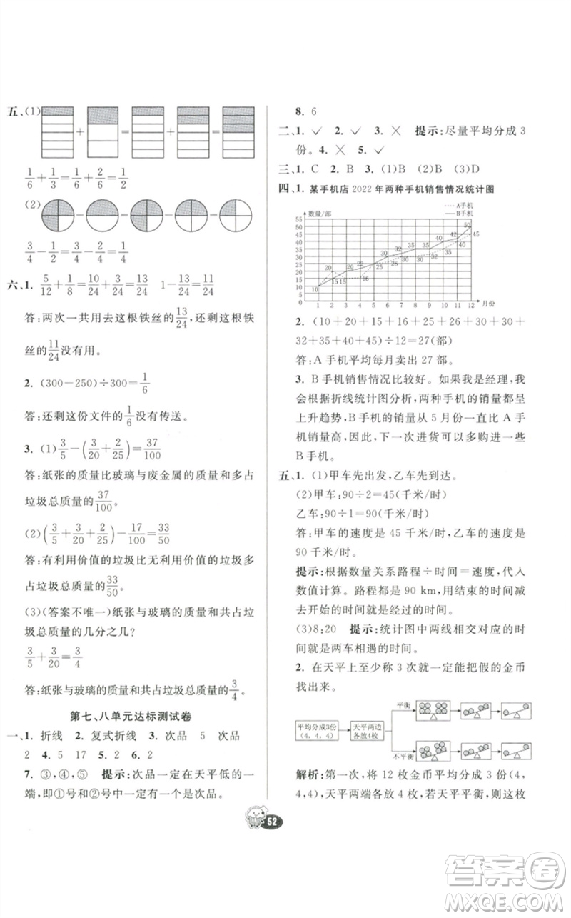 河北教育出版社2023七彩練霸五年級(jí)數(shù)學(xué)下冊(cè)人教版參考答案