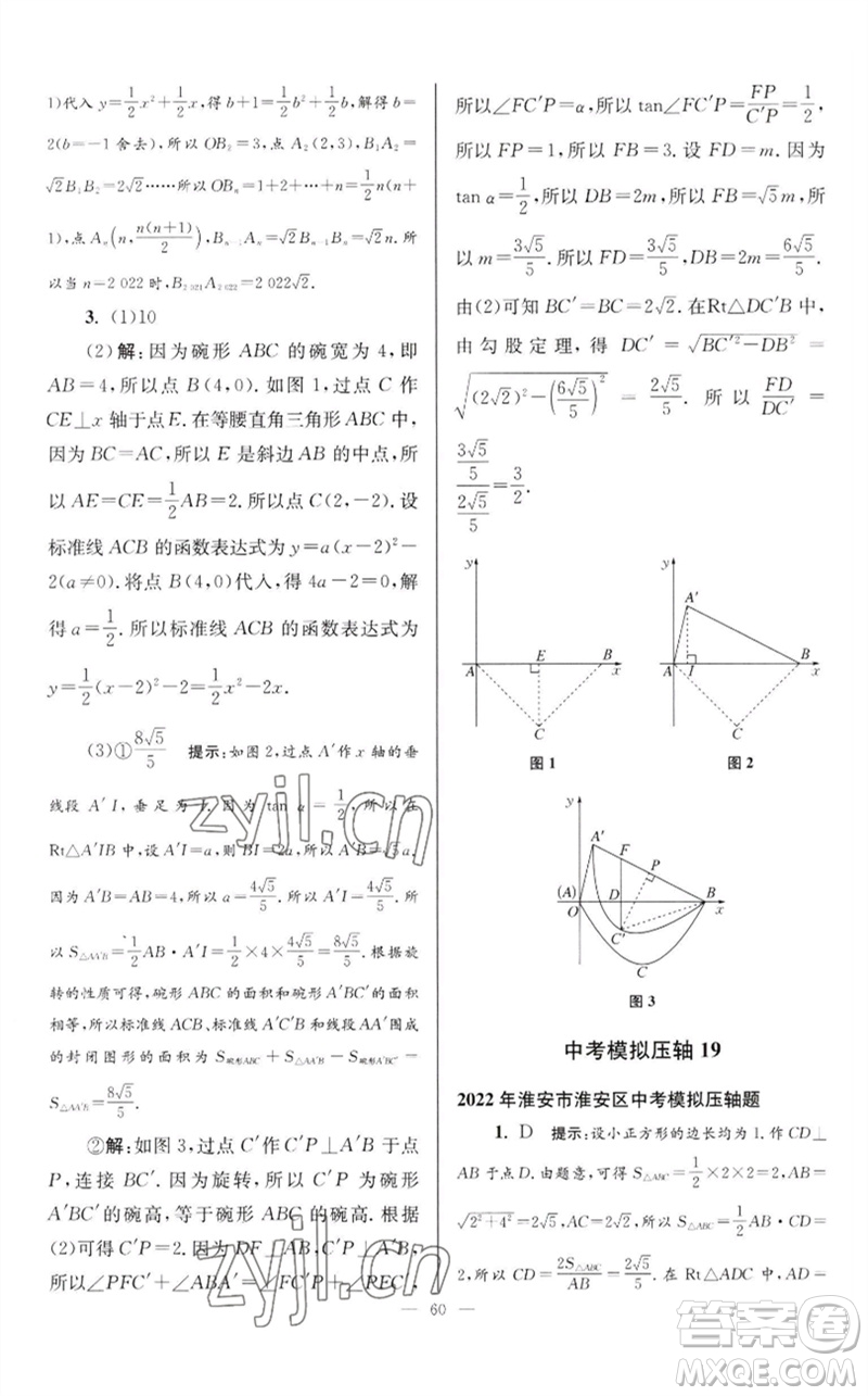 江蘇鳳凰科學(xué)技術(shù)出版社2023初中數(shù)學(xué)小題狂做九年級下冊蘇科版巔峰版參考答案