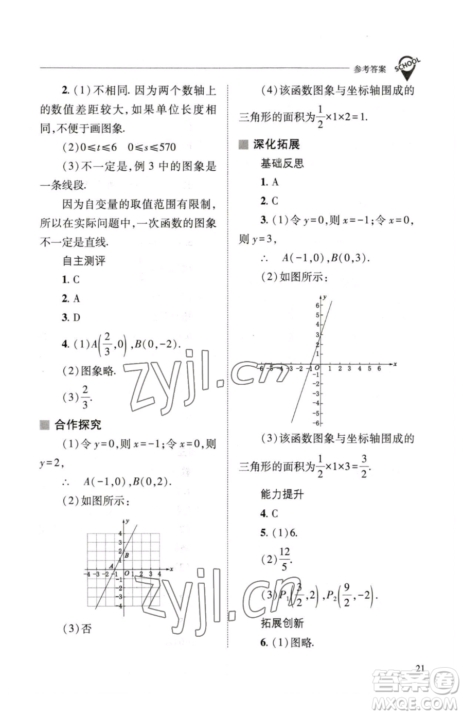 山西教育出版社2023新課程問(wèn)題解決導(dǎo)學(xué)方案八年級(jí)下冊(cè)數(shù)學(xué)華東師大版參考答案