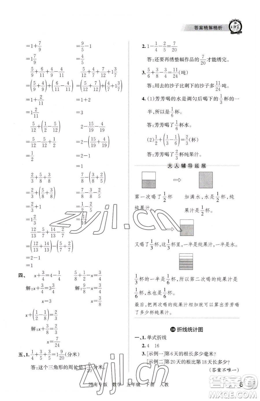 江西人民出版社2023王朝霞各地期末試卷精選五年級下冊數學人教版河南專版參考答案