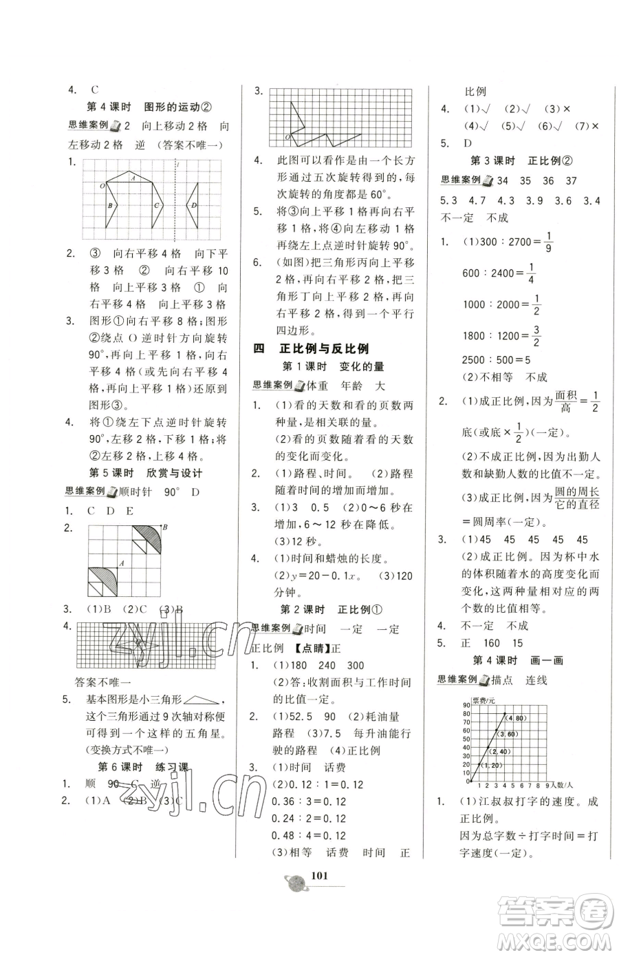 延邊大學(xué)出版社2023世紀(jì)金榜金榜小博士六年級下冊數(shù)學(xué)北師大版參考答案