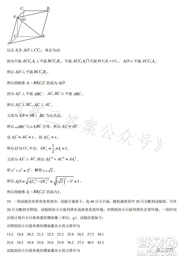 2023年高考新高考全國卷甲卷數(shù)學(xué)試卷答案