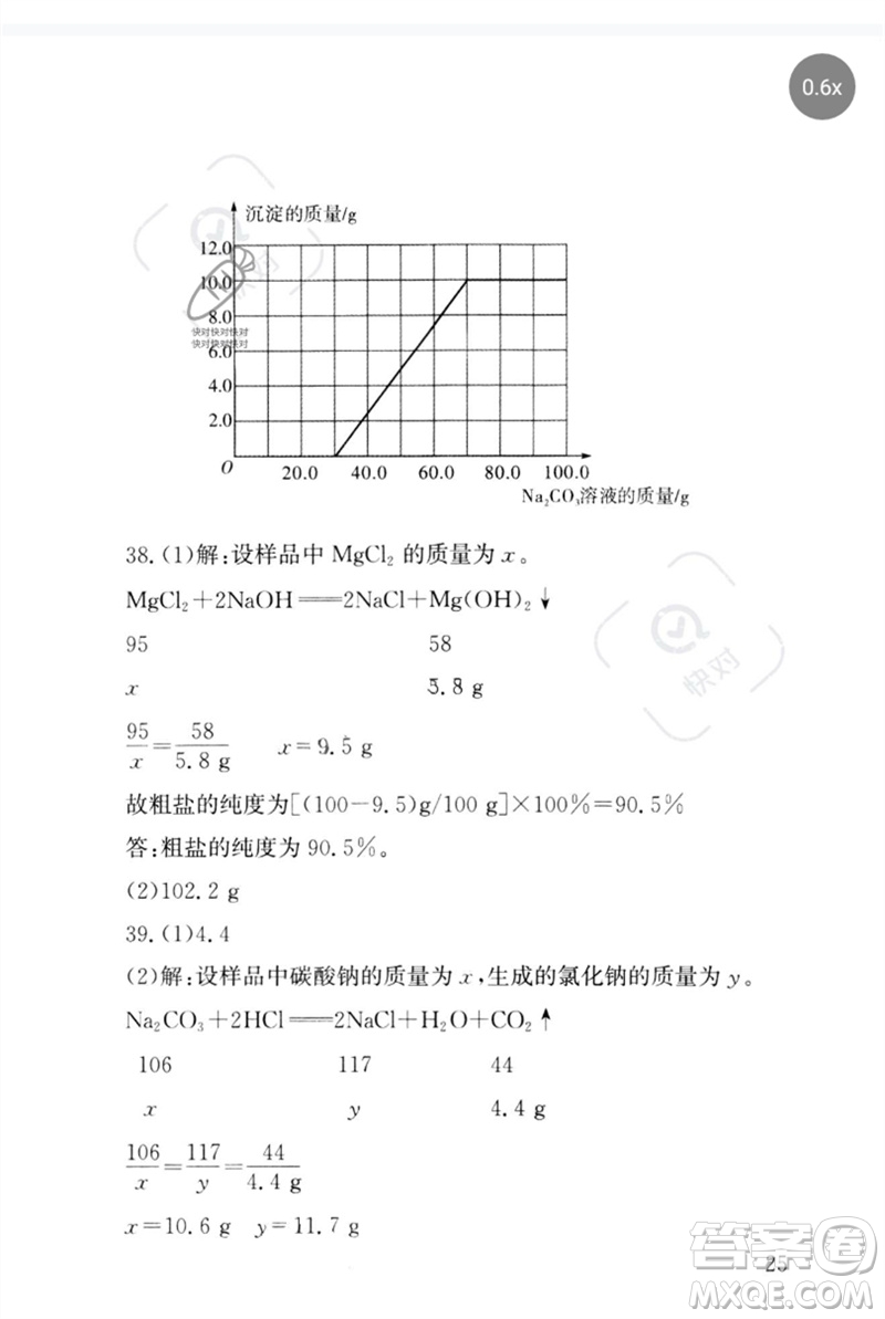 團結(jié)出版社2023劍指中考九年級化學(xué)通用版郴州專版參考答案
