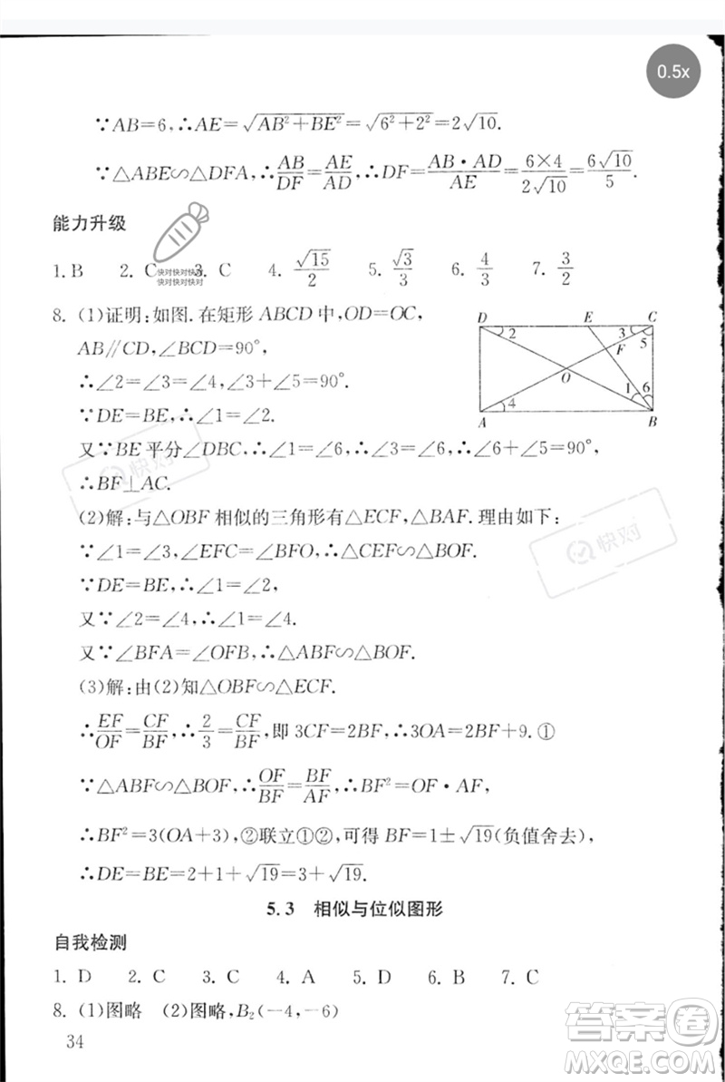 團(tuán)結(jié)出版社2023劍指中考九年級(jí)數(shù)學(xué)通用版郴州專版參考答案