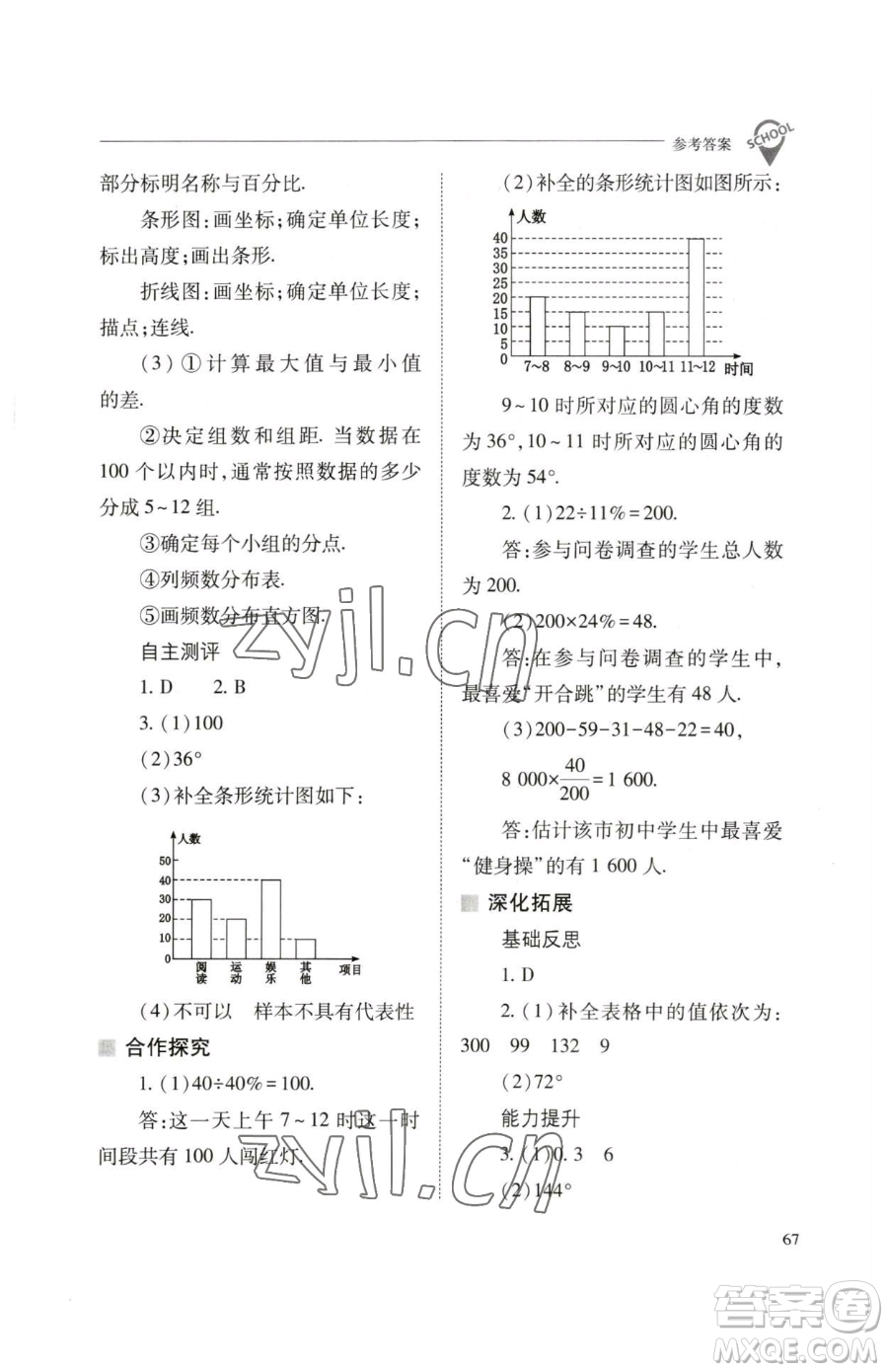 山西教育出版社2023新課程問題解決導學方案七年級下冊數學人教版參考答案