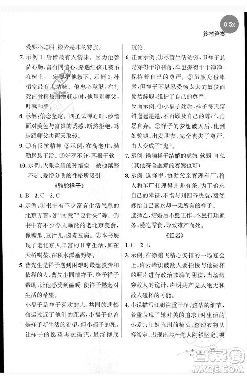 遼寧大學(xué)出版社2023年大連中考沖刺基礎(chǔ)專練九年級語文通用版參考答案