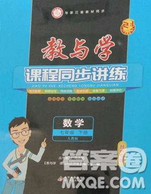 北京教育出版社2023教與學(xué)課程同步講練七年級下冊數(shù)學(xué)人教版臺州專版參考答案