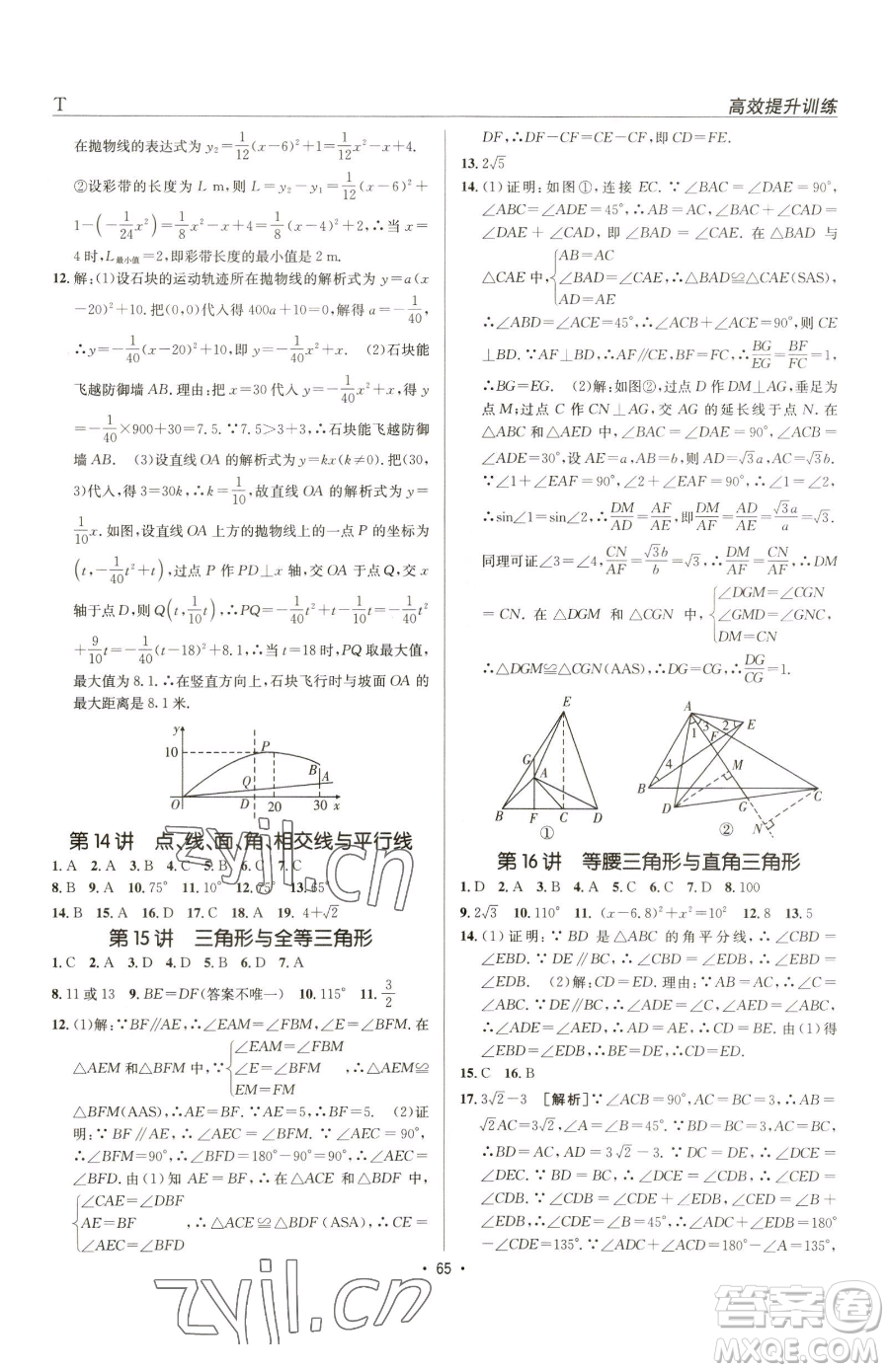 新疆青少年出版社2023升學(xué)錦囊九年級(jí)全一冊(cè)數(shù)學(xué)泰安專版參考答案