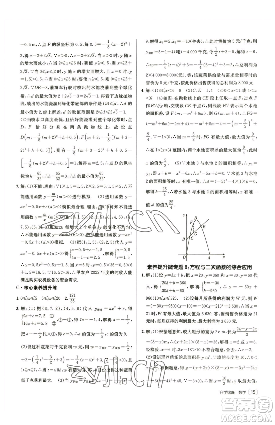 新疆青少年出版社2023升學(xué)錦囊九年級全一冊數(shù)學(xué)青島專版參考答案