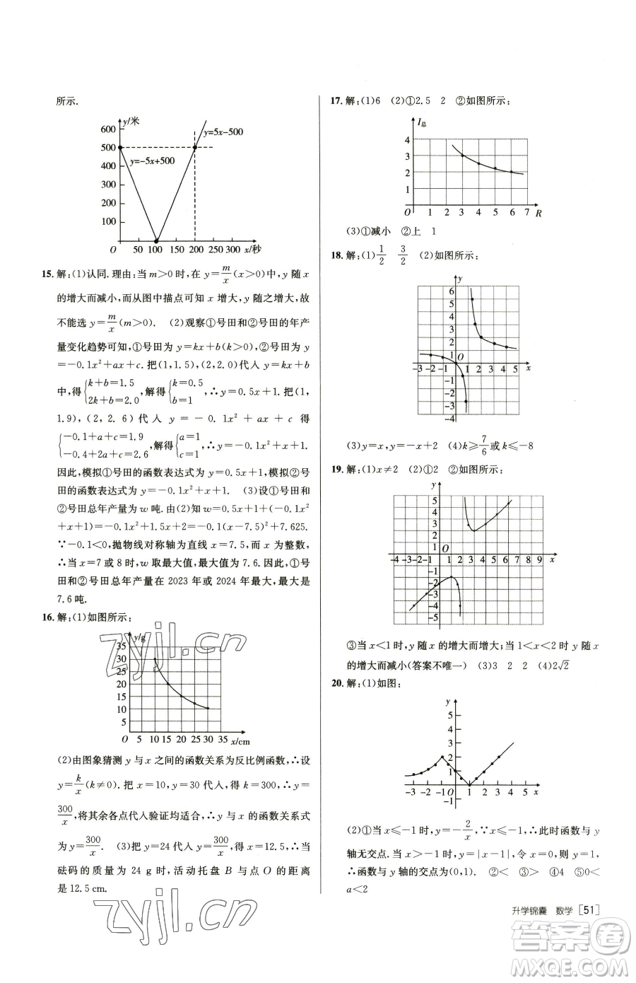 新疆青少年出版社2023升學(xué)錦囊九年級全一冊數(shù)學(xué)青島專版參考答案