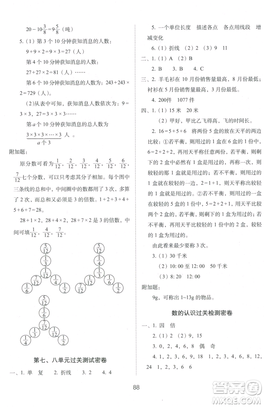 長春出版社2023期末沖刺100分完全試卷五年級下冊數(shù)學人教版參考答案