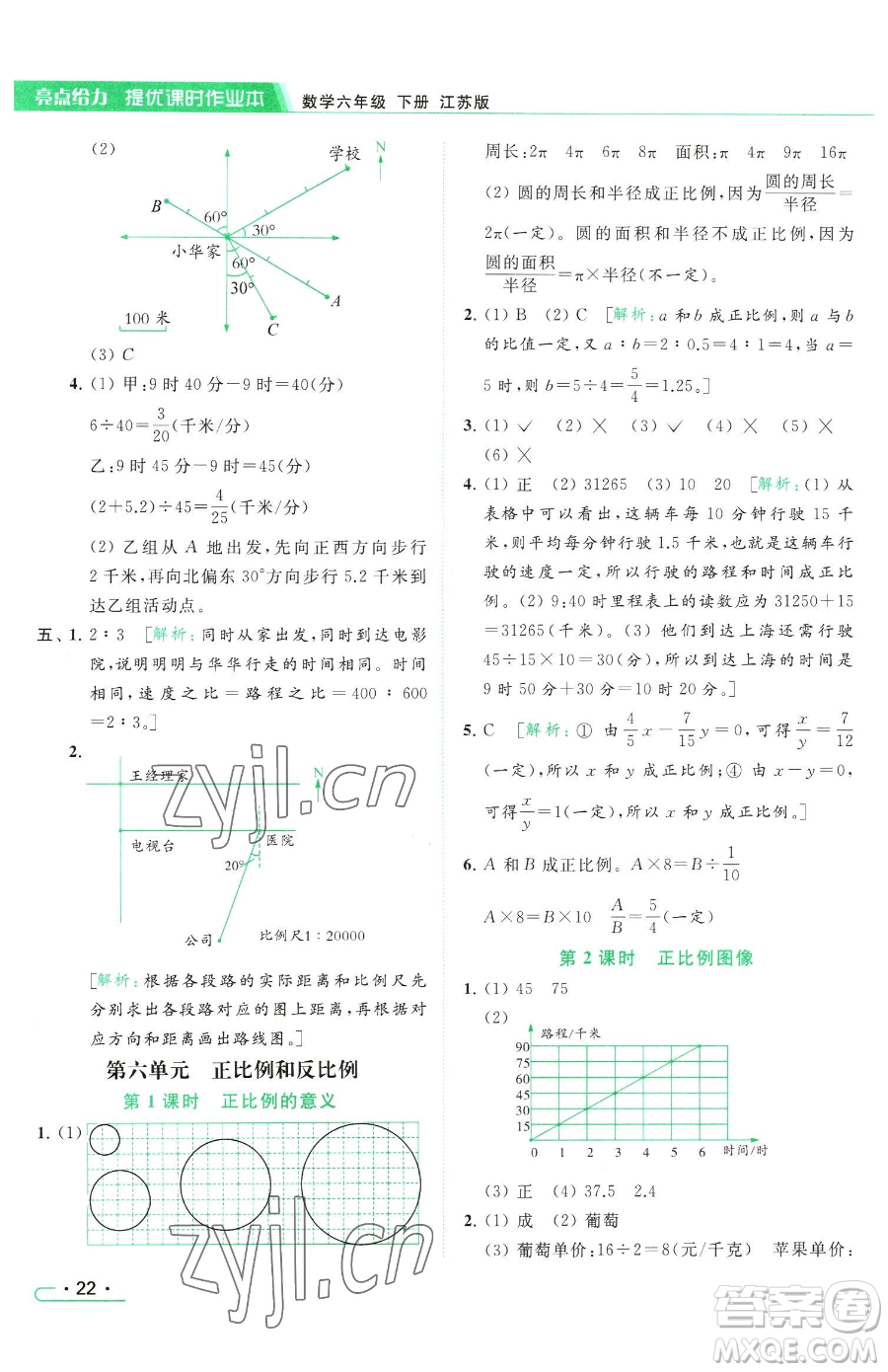 北京教育出版社2023亮點(diǎn)給力提優(yōu)課時(shí)作業(yè)本六年級(jí)下冊數(shù)學(xué)江蘇版參考答案