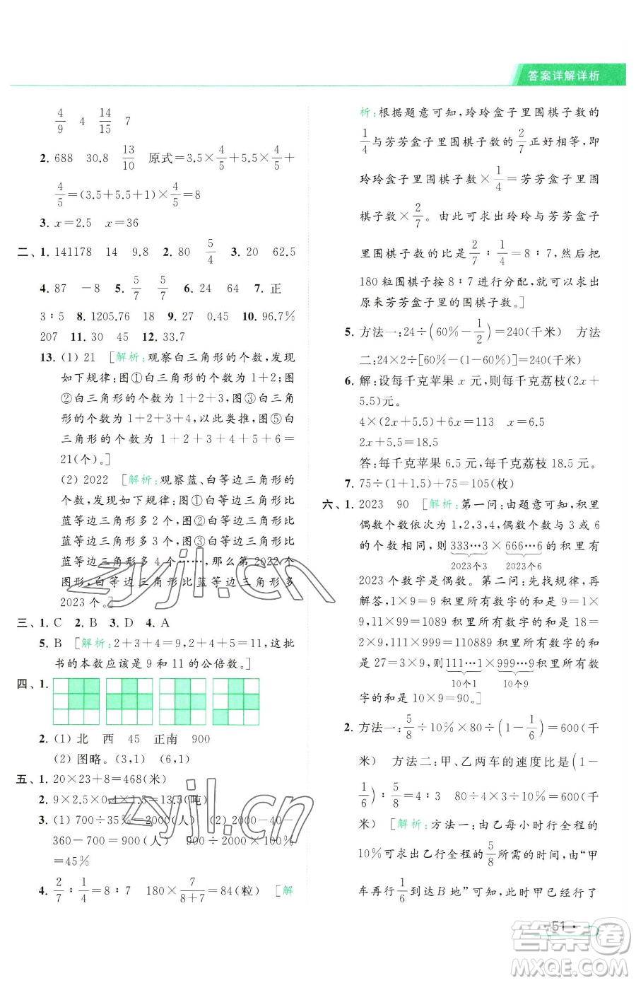 北京教育出版社2023亮點(diǎn)給力提優(yōu)課時(shí)作業(yè)本六年級(jí)下冊數(shù)學(xué)江蘇版參考答案
