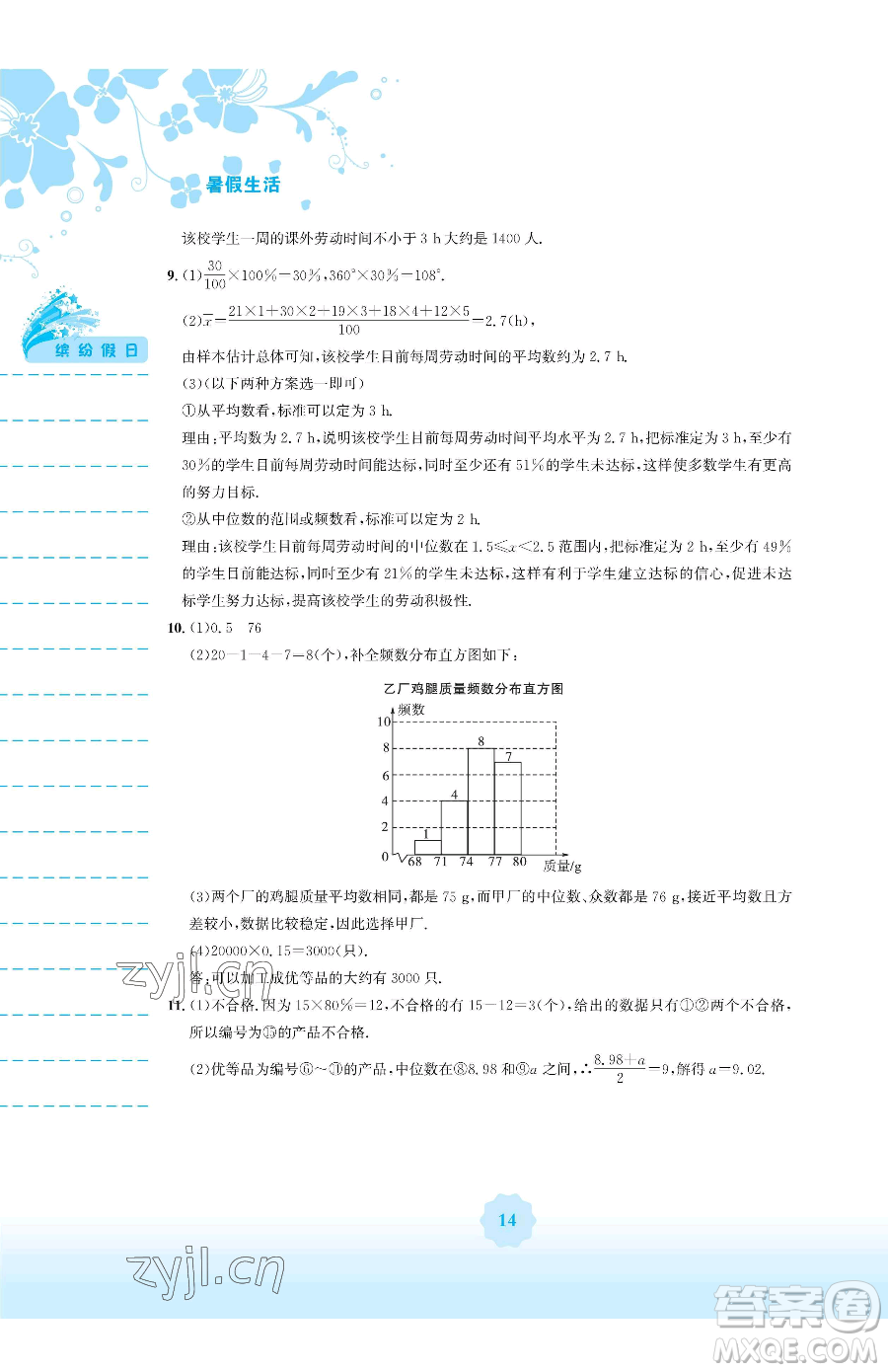 安徽教育出版社2023暑假生活八年級數(shù)學通用版S參考答案