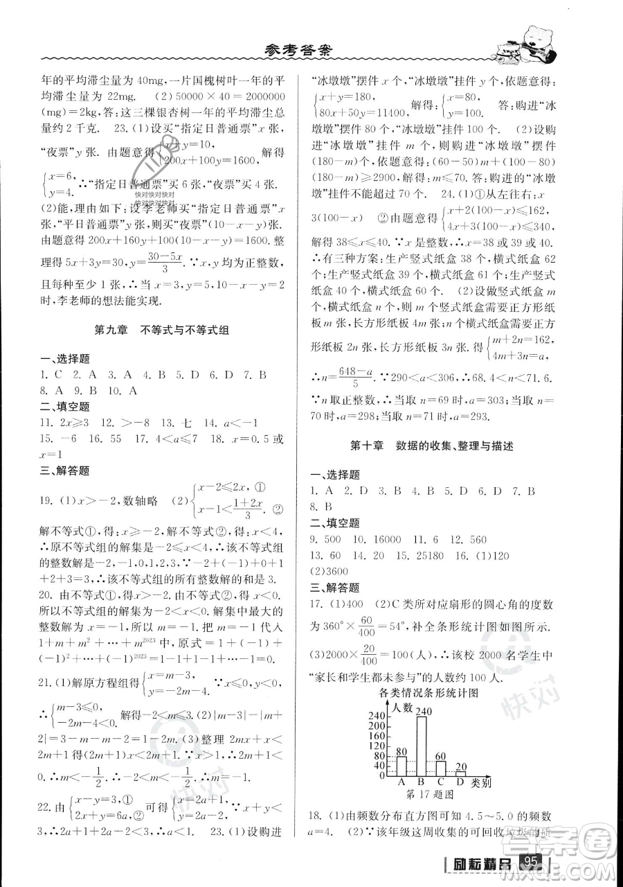 延邊人民出版社2023勵耘精品暑假銜接七年級數(shù)學(xué)人教版參考答案