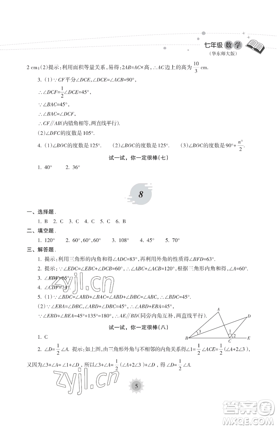 海南出版社2023年暑假樂園七年級數(shù)學華師大版答案
