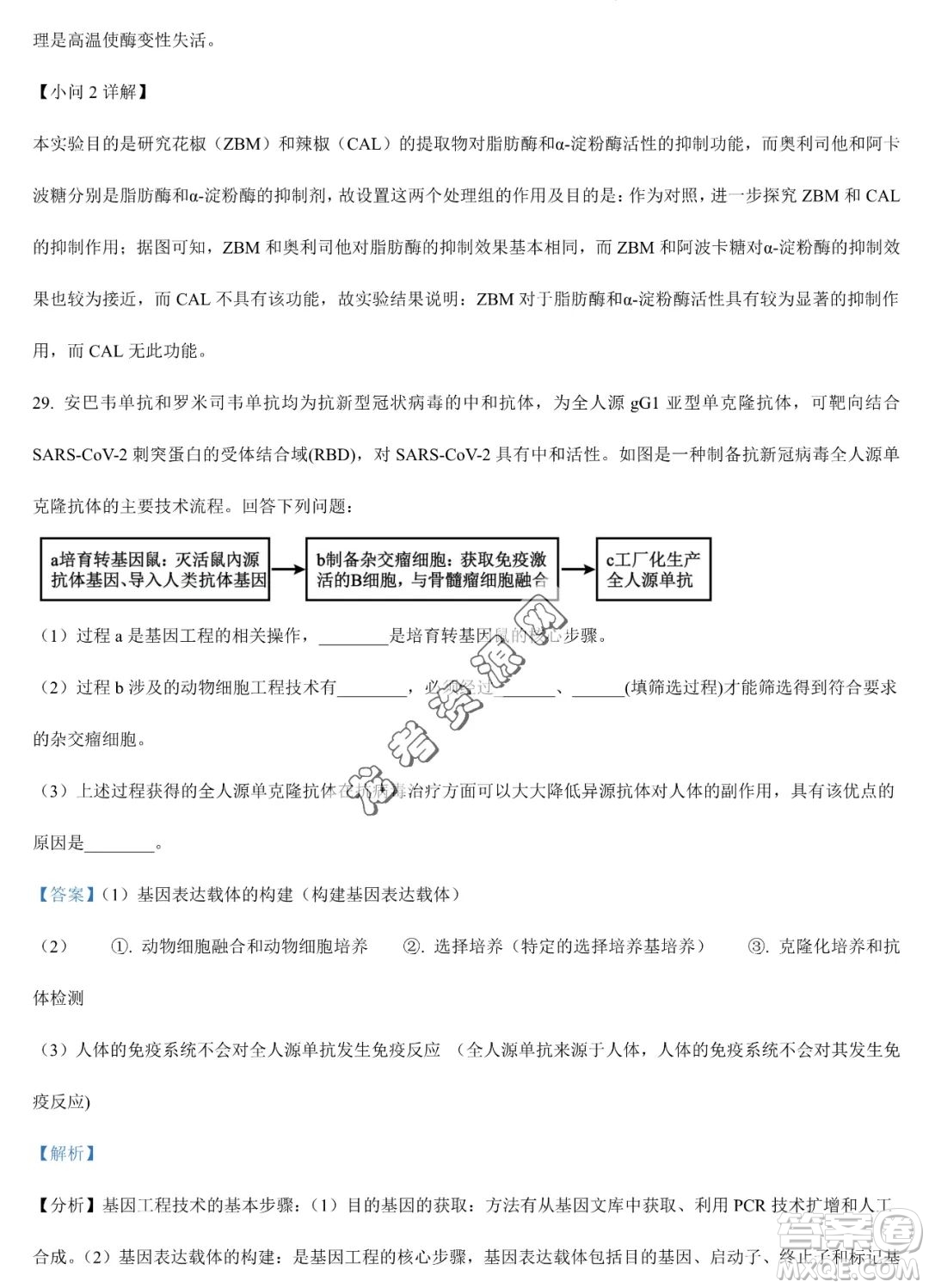 大慶實驗中學(xué)2022-2023學(xué)年高二下學(xué)期期末考試生物試題答案