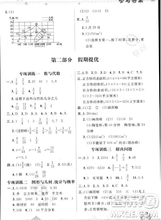 山東出版?zhèn)髅焦煞萦邢薰?023年暑假生活指導(dǎo)五年級數(shù)學(xué)課標版答案