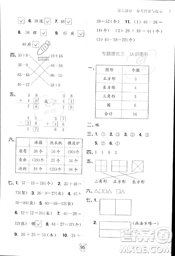 江蘇鳳凰美術出版社2023年超能學典暑假銜接優(yōu)學練一升二年級數(shù)學江蘇版答案