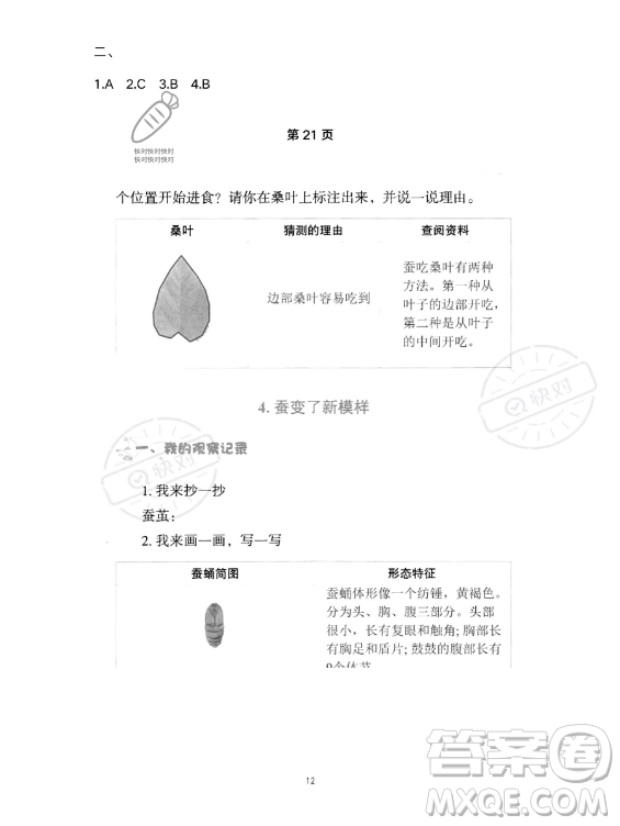 教育科學(xué)出版社2023年暑假作業(yè)三年級(jí)科學(xué)教科版答案