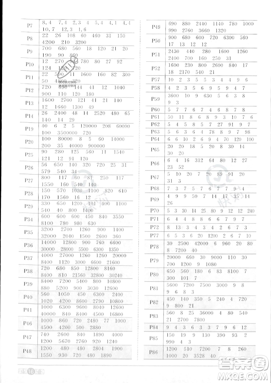江西教育出版社2023陽光同學(xué)課時優(yōu)化作業(yè)四年級上冊數(shù)學(xué)人教版答案