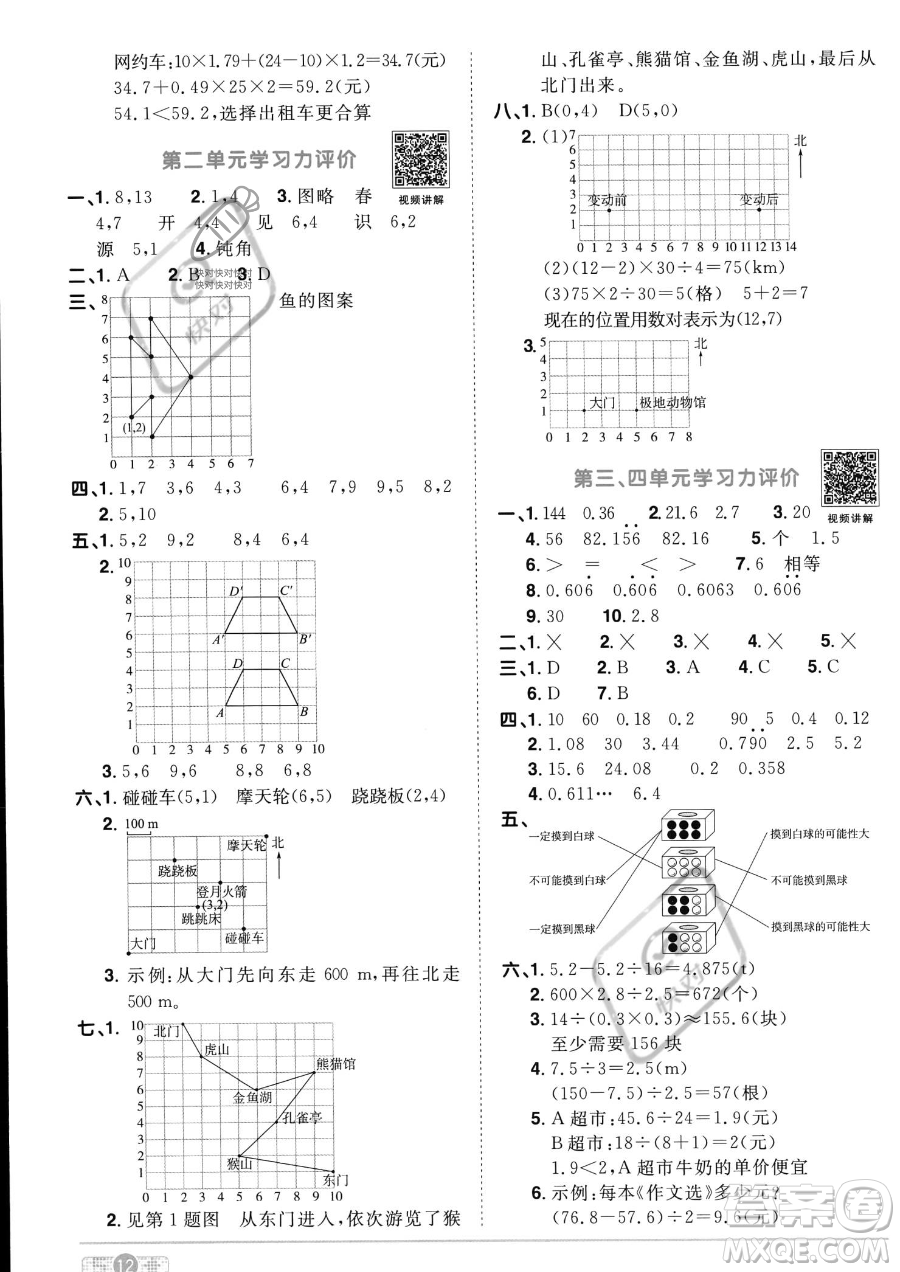 江西教育出版社2023陽(yáng)光同學(xué)課時(shí)優(yōu)化作業(yè)五年級(jí)上冊(cè)數(shù)學(xué)人教版答案