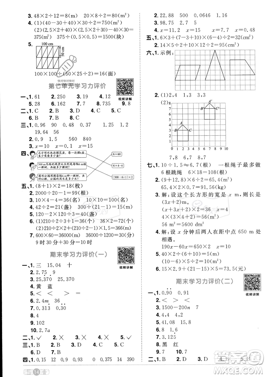 江西教育出版社2023陽(yáng)光同學(xué)課時(shí)優(yōu)化作業(yè)五年級(jí)上冊(cè)數(shù)學(xué)人教版答案