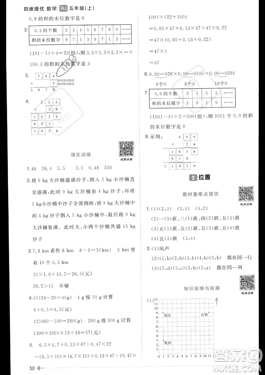 江西教育出版社2023陽(yáng)光同學(xué)課時(shí)優(yōu)化作業(yè)五年級(jí)上冊(cè)數(shù)學(xué)人教版答案