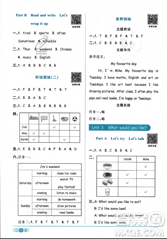 江西教育出版社2023陽(yáng)光同學(xué)課時(shí)優(yōu)化作業(yè)五年級(jí)上冊(cè)英語(yǔ)人教PEP版答案