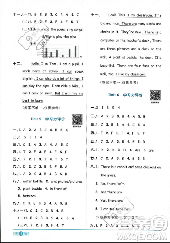 江西教育出版社2023陽(yáng)光同學(xué)課時(shí)優(yōu)化作業(yè)五年級(jí)上冊(cè)英語(yǔ)人教PEP版答案