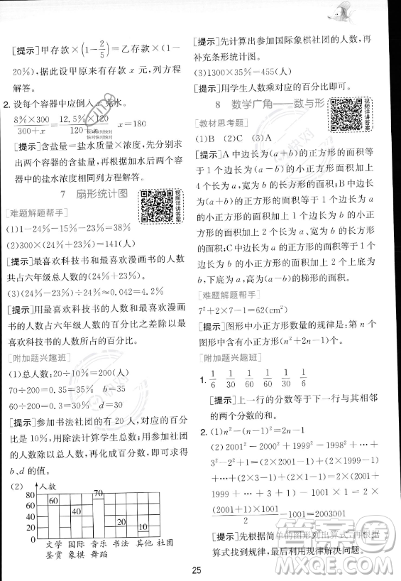 江蘇人民出版社2023實(shí)驗(yàn)班提優(yōu)訓(xùn)練六年級(jí)上冊(cè)數(shù)學(xué)人教版答案