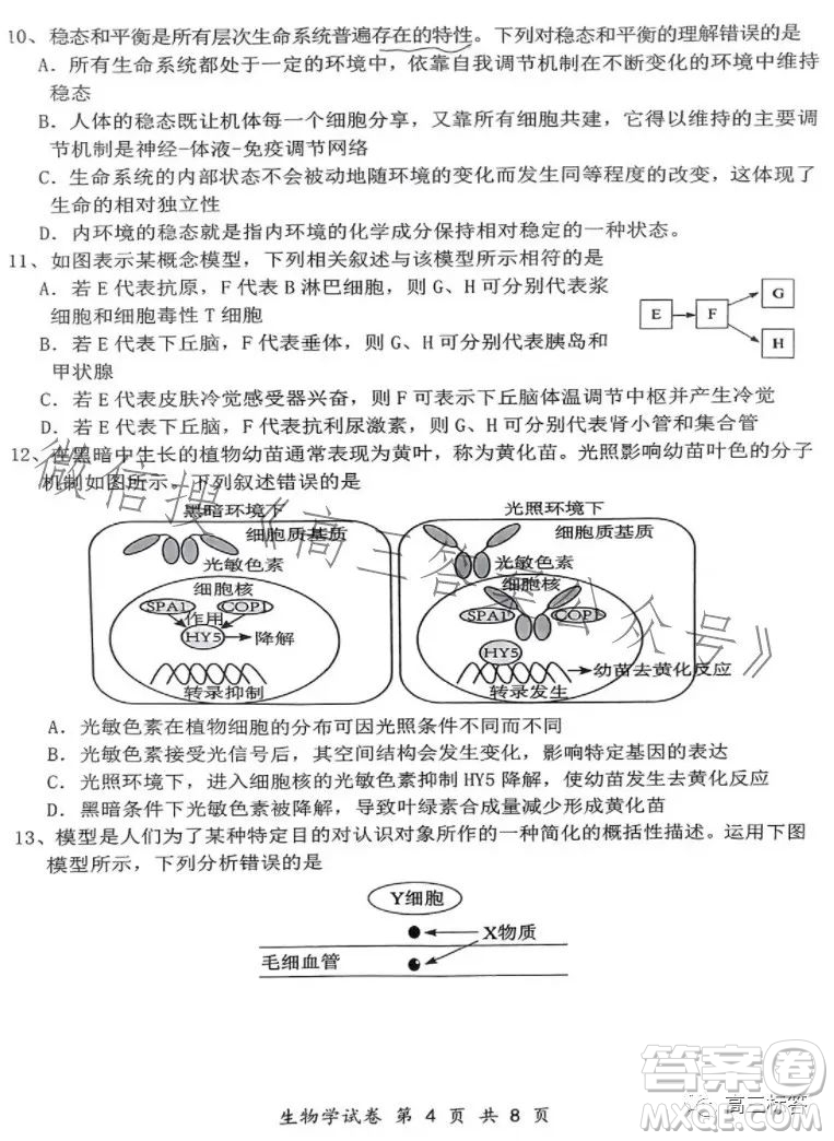 騰云聯(lián)盟2023-2024學(xué)年度上學(xué)期高三年級八月聯(lián)考生物試卷答案