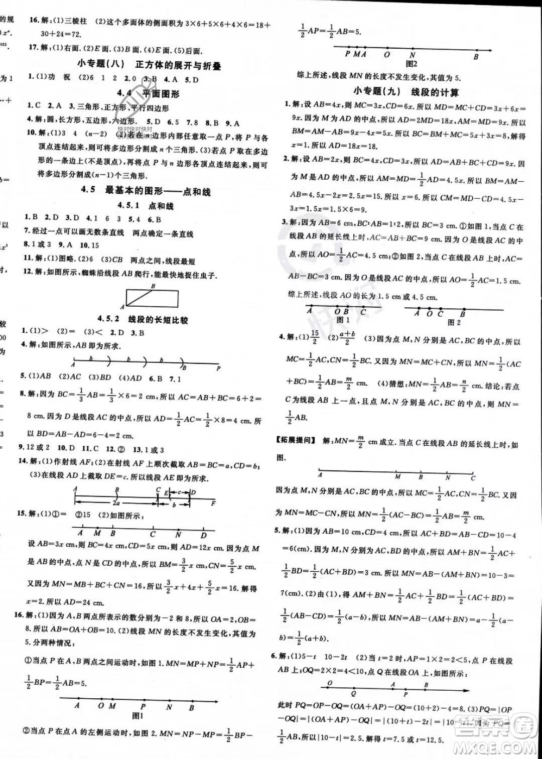 廣東經(jīng)濟(jì)出版社2023名校課堂七年級上冊數(shù)學(xué)華師版答案