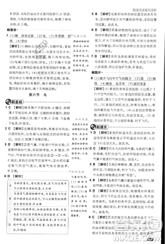 開(kāi)明出版社2024屆初中必刷題八年級(jí)上冊(cè)生物人教版答案