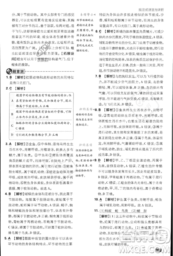 開(kāi)明出版社2024屆初中必刷題八年級(jí)上冊(cè)生物人教版答案