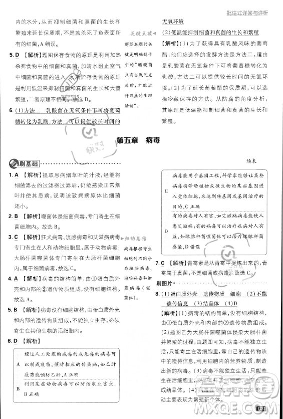 開(kāi)明出版社2024屆初中必刷題八年級(jí)上冊(cè)生物人教版答案