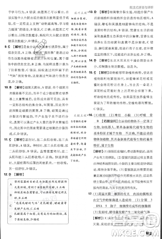 開(kāi)明出版社2024屆初中必刷題八年級(jí)上冊(cè)生物人教版答案