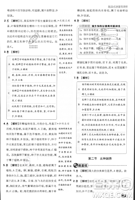 開(kāi)明出版社2024屆初中必刷題八年級(jí)上冊(cè)生物人教版答案