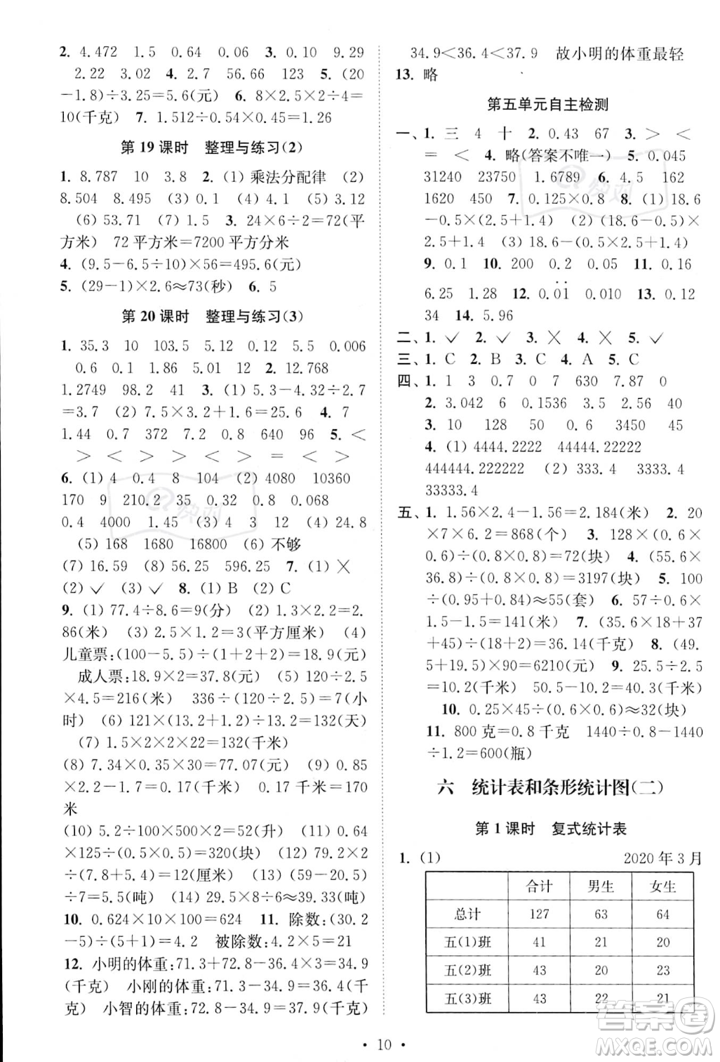 江蘇鳳凰美術(shù)出版社2023年秋季創(chuàng)新課時作業(yè)本五年級上冊數(shù)學江蘇版答案