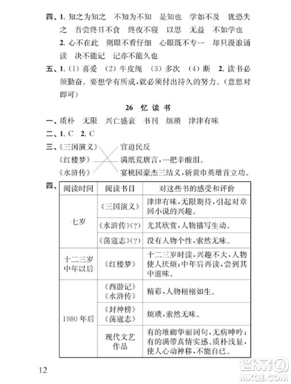 江蘇鳳凰教育出版社2023年秋季小學(xué)語文補(bǔ)充習(xí)題五年級(jí)上冊(cè)人教版參考答案