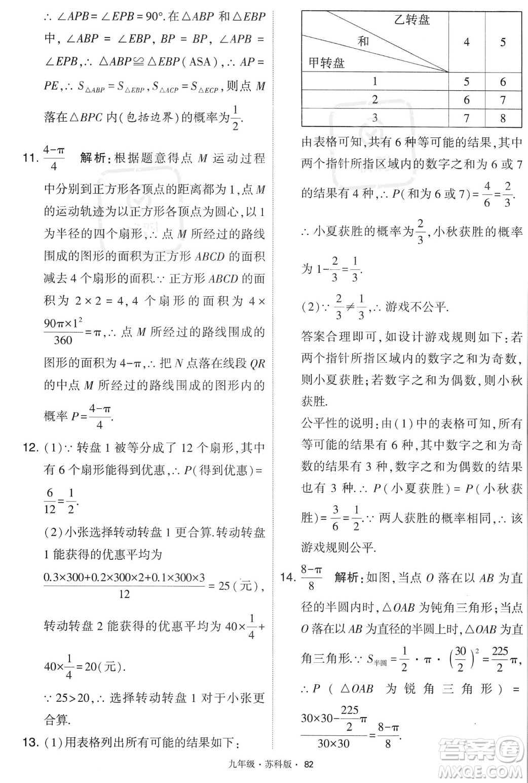 甘肅少年兒童出版社2023年秋季學霸題中題九年級上冊數學蘇科版答案