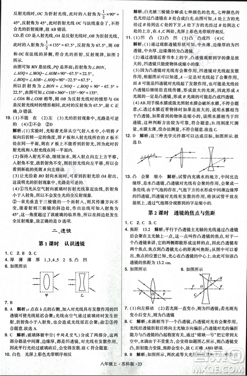 甘肅少年兒童出版社2023年秋季學(xué)霸題中題八年級(jí)上冊(cè)物理蘇科版答案