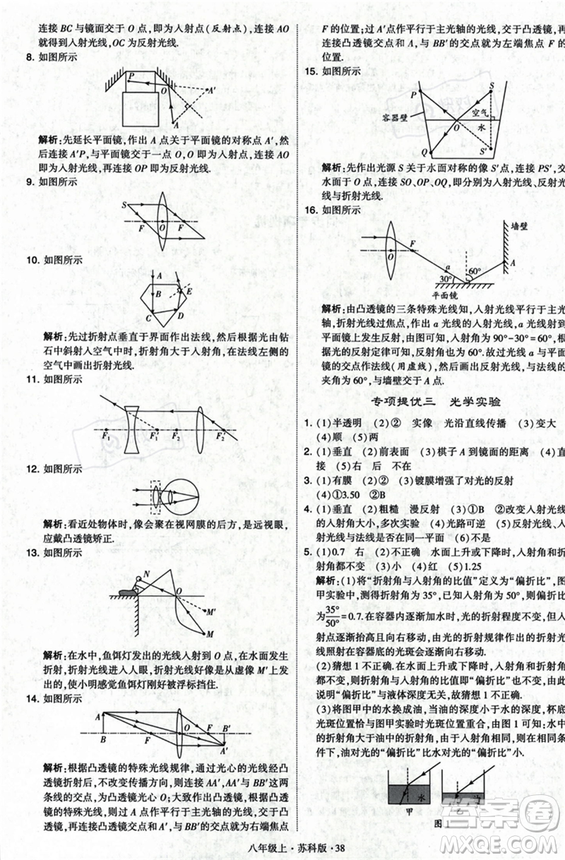 甘肅少年兒童出版社2023年秋季學(xué)霸題中題八年級(jí)上冊(cè)物理蘇科版答案