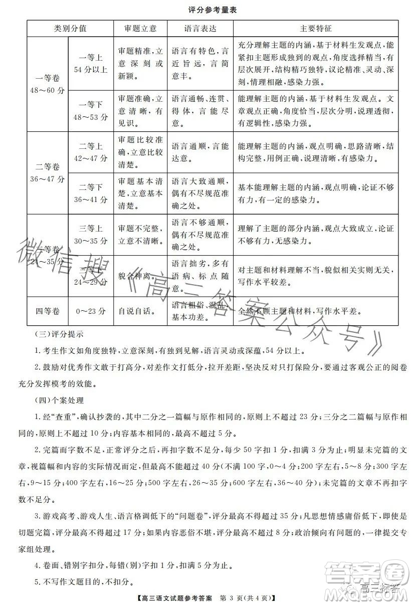 天壹名校聯(lián)盟2024屆高三入學(xué)摸底考試語(yǔ)文試卷答案