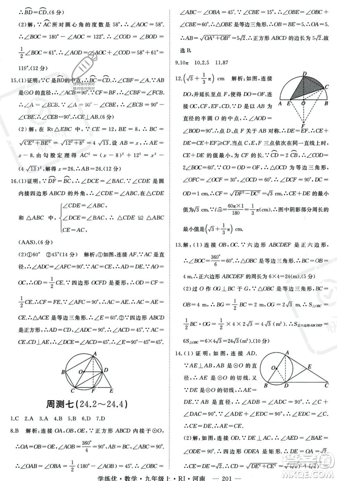 延邊大學出版社2023年秋季學練優(yōu)九年級上冊數(shù)學人教版河南專版答案