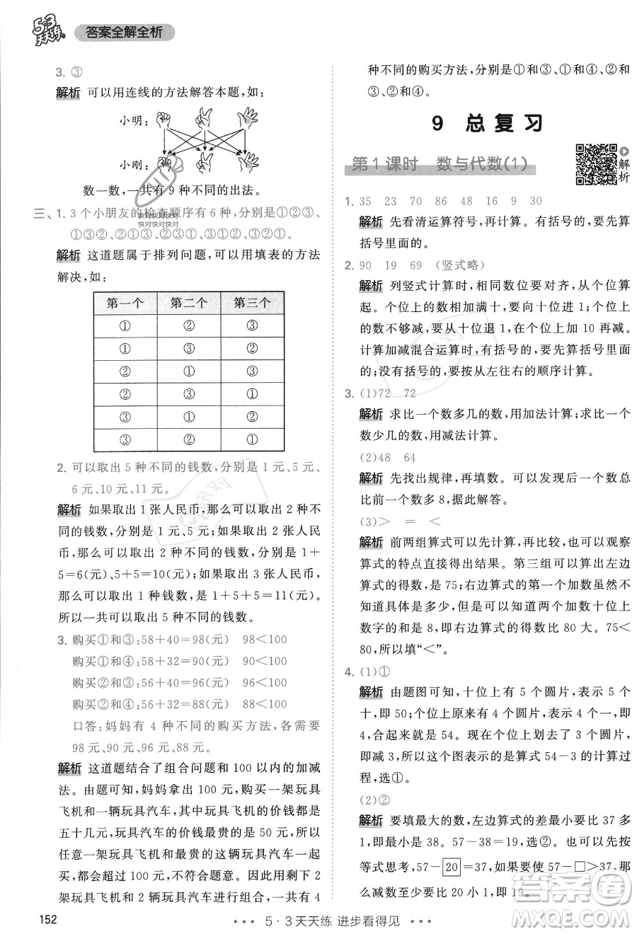教育科學(xué)出版社2023年秋季53天天練二年級(jí)上冊(cè)數(shù)學(xué)人教版答案