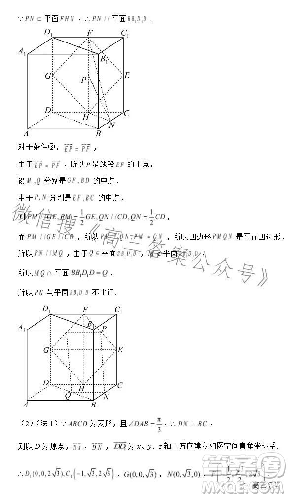 2023-2024學(xué)年河南省實(shí)驗(yàn)中學(xué)上期開學(xué)考試高三數(shù)學(xué)試卷理科答案