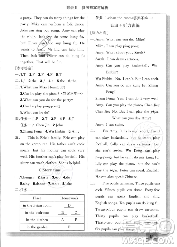 龍門書局2023年秋季黃岡小狀元作業(yè)本五年級上冊英語人教PEP版答案