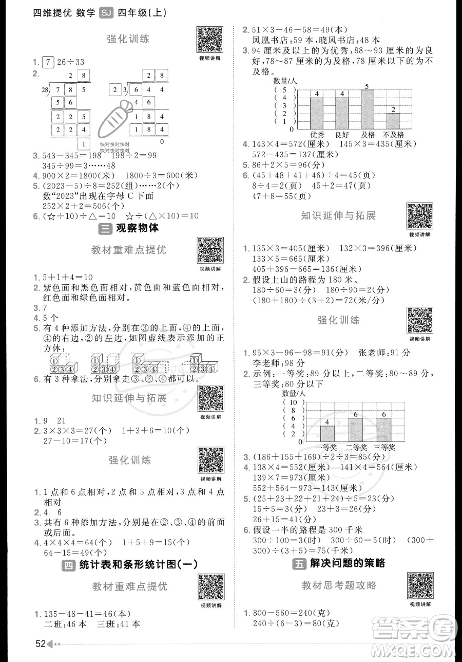 江西教育出版社2023年秋季陽(yáng)光同學(xué)課時(shí)優(yōu)化作業(yè)四年級(jí)上冊(cè)數(shù)學(xué)蘇教版答案
