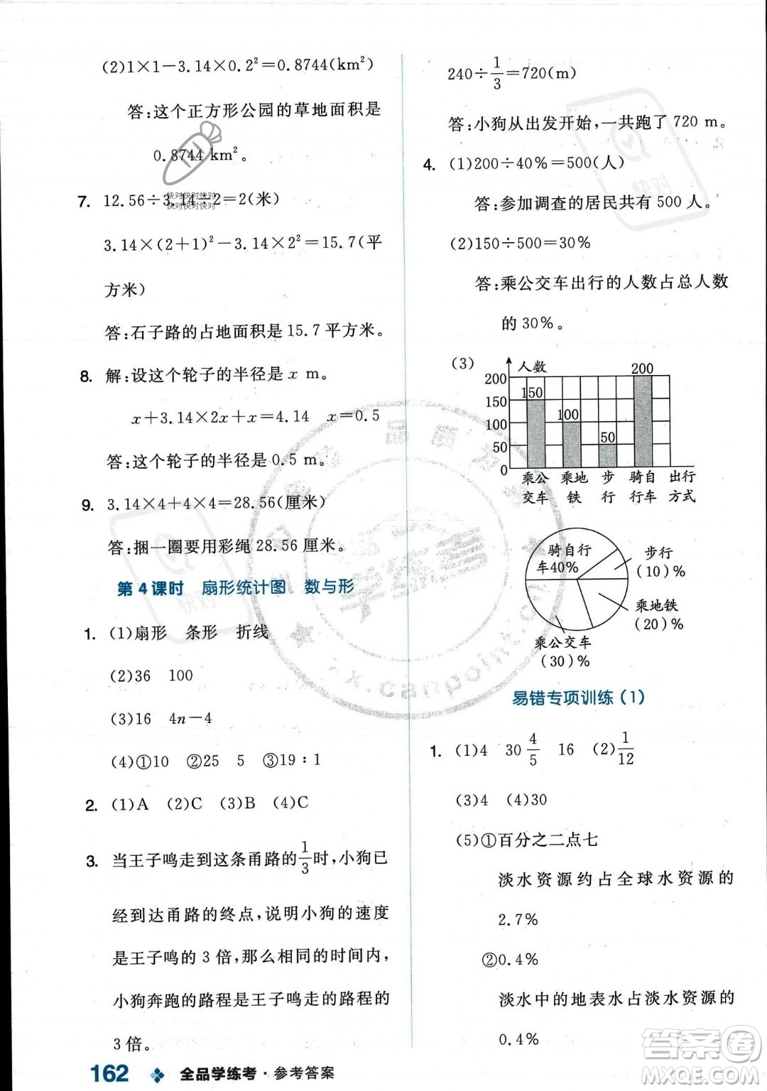 開明出版社2023年秋季全品學(xué)練考六年級上冊數(shù)學(xué)人教版答案